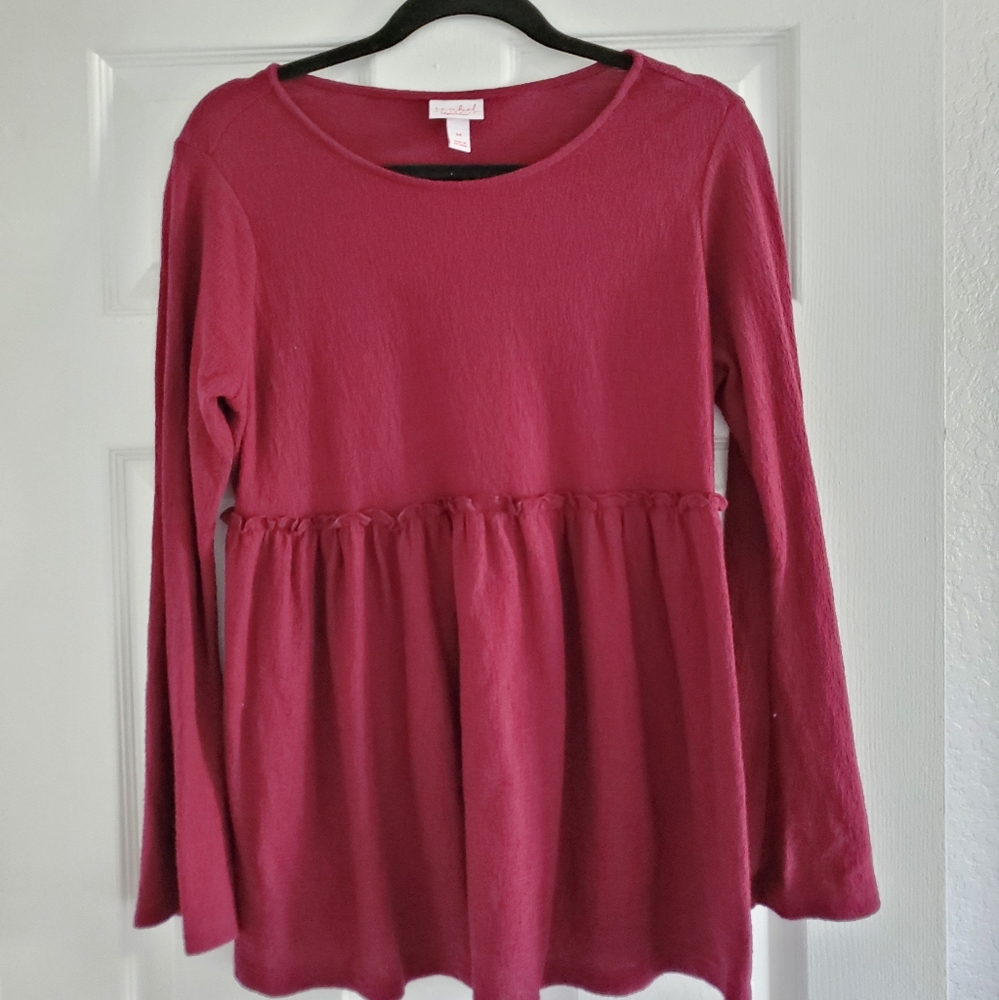 Isabel Maroon Maternity Blouse by Ingrid & Isabel